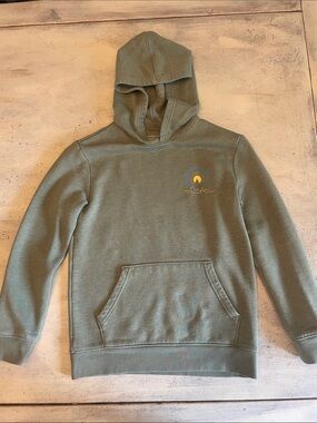 Cat & Jack Olive Green Hoodie with Subtle Yellow Chest Graphic